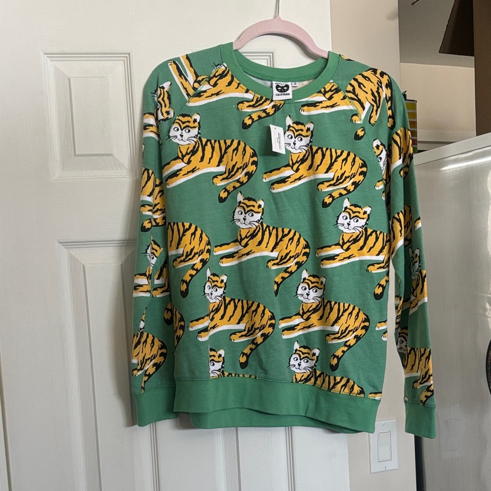 Green Tiger Print Sweater